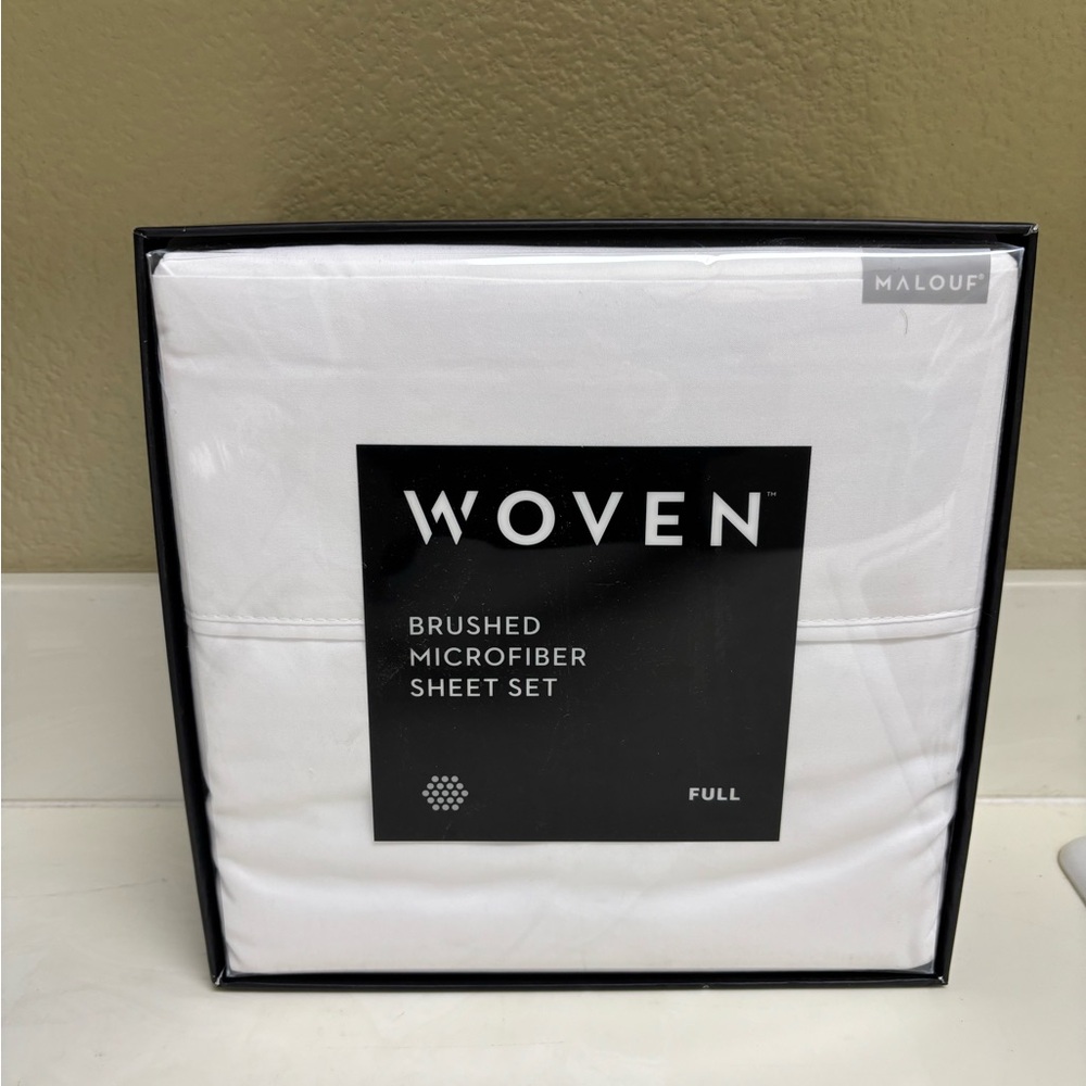 Malouf Woven Brushed Microfiber Sheet Set - White